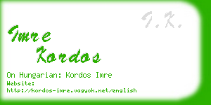 imre kordos business card